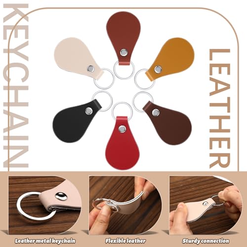 30 Pcs Leather Keychain Blanks, Leather Key Fob Kit Laser Engraving Blanks - color: Brown 2