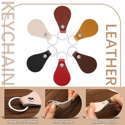 30 Pcs Leather Keychain Blanks, Leather Key Fob Kit Laser Engraving Blanks - color: Brown 2