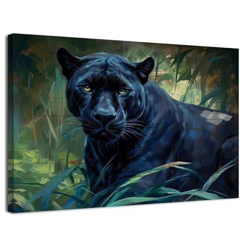 Black Panther Wall Art Jungle Animal Wall Art Black Panther Decor 12x16" - color: Black Panther, size: 16"L x 12"W