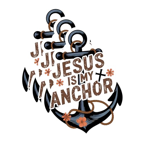 (3PCS) Jesus is My Anchor Sticker, Christian Bible Verse Jesus, Waterproof Vinyl Sticker Decals for Books Laptops Phone Water Bottles Tumbler Cup Kindle 3x2.2 Inch
