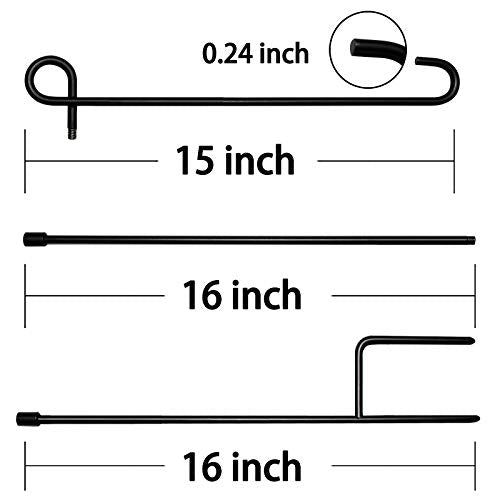 HOOSUN Garden Flag Stand,Premium Garden Flag Holder Pole Metal Powder-Coated Weather-Proof Paint with Graden Flag Clip and Spring Stoppers Without Flag Garden Decorations - color: Black