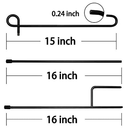 HOOSUN Garden Flag Stand,Premium Garden Flag Holder Pole Metal Powder-Coated Weather-Proof Paint with Graden Flag Clip and Spring Stoppers Without Flag Garden Decorations - color: Black