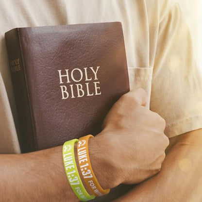 12 Pieces Bible Verse Bracelets Religious Silicone Wristbands