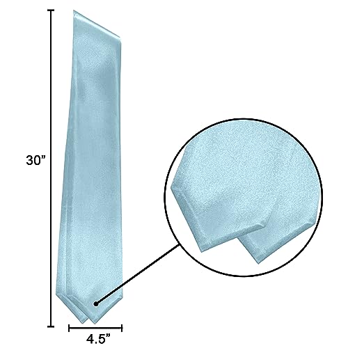 Plain Graduation Stole Sash 60 Inch Unisex Adults Solid - color: Sky Blue Stole