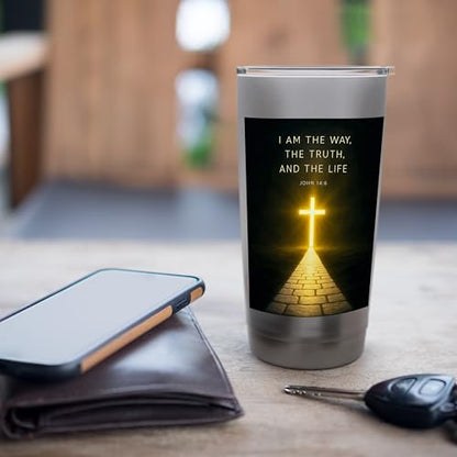 I Am the Way, the Truth, and the Life Powerful John 146 Stainless Steel Insulated Tumbler - color: Brushed Steel