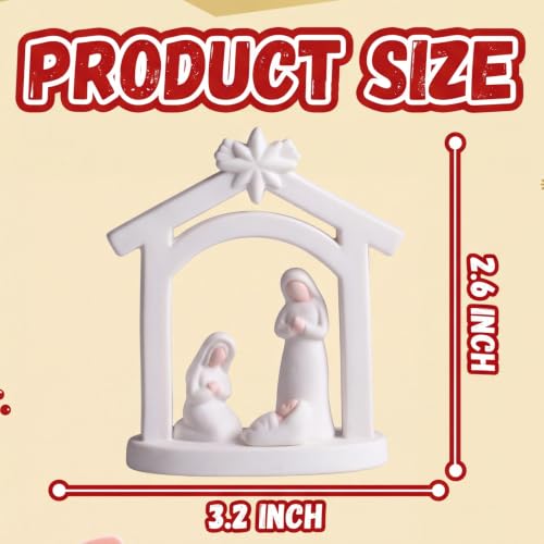 Amyhill 20Pcs Mini Christmas Nativity Figurines Set, Miniatures Nativity - style: Holy Family