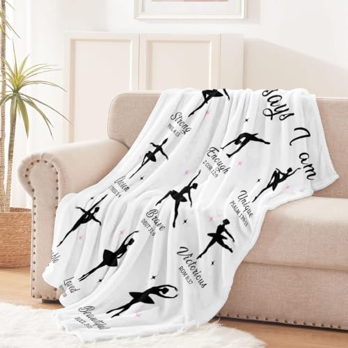 God Says I Am Christian Gifts for Girl Ballet Dancer Blanket 50"x60" - color: God Says - Ballet 02, size: 50"x60"