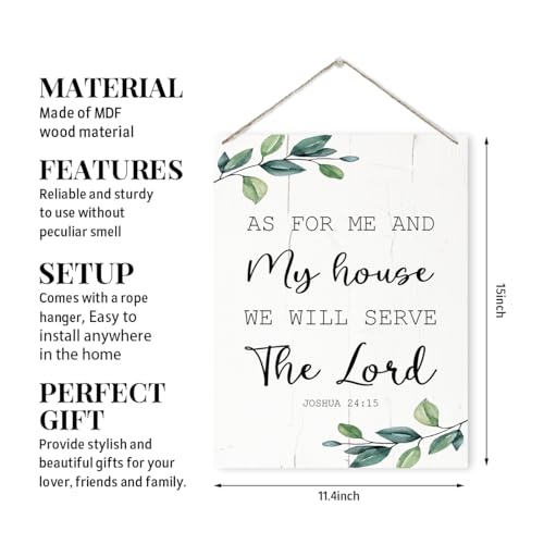 As for Me and My House will Serve the Lord Sign, Religious Decor Sign, Rustic Wooden Hanging Plaque Sign, Home Wall Decor, Living Room Decor, House Door Hanger, Christian Farmhouse Decor - color: Color 07