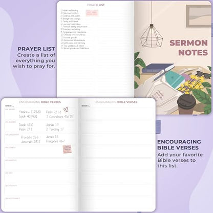 Clever Fox Bible Study Journal, Guide, Supplies for Women 7x10 Lavender - color: Lavender, size: Smaller than A4 (7" x 10")