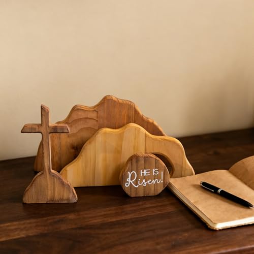 Empty Tomb Easter Scene and Cross Religious Jesus Tomb Easter Kit