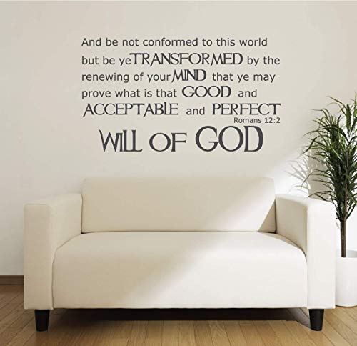 Romans 12:2 Bible Verse Wall Decal - Christian Vinyl Lettering