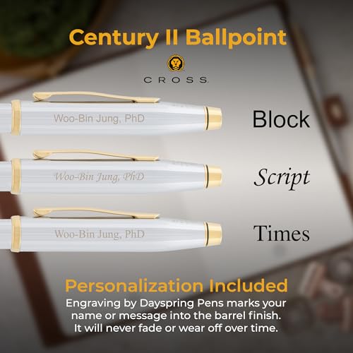 Cross Century II Personalized Medalist Ballpoint Pen, Chrome with Gold Trim - color: Medalist