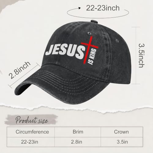 Religion Christ Christian Jesus Baseball Cap for Men Women Adjustable Retro Washed Golf Dad Caps Funny Graphic - color: Jesus is King Religion Christian