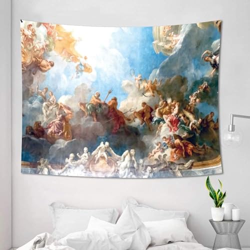 FENDROM Greek Mythology Classic Art Masterpiece Tapestry Series Francois Boucher Cupid and Psyche Charles Le Brun Classical Art Tapestries Antique Vintage CollectionHome Decor - color: Mythology, size: 59"L x 51"W