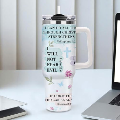 Christian Gifts for Women, 40oz Religious Tumbler with Handle , I Am a Child of God Stainless Steel Insulated Travel Mug, Mother's Day Birthday Inspirational Scripture Present for Mom Grandma Sister - color: Religious-D-276-E