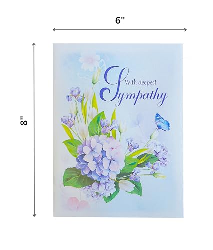 Hydrangea Pop Up Sympathy Cards with Envelopes, Sorry for Your Loss Card, Religious Pop Up Sympathy for Loss of Loved one, Mother, Father, Husband (Hydrangea) - color: Hydrangea