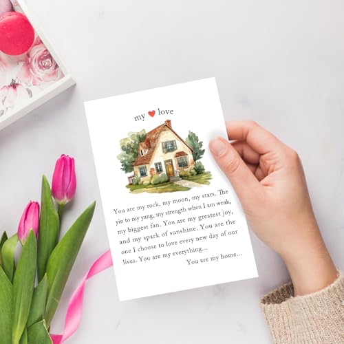 Chenive Wedding Anniversary Card for Husband Wife, Heartfelt Anniversary Card for Him Her, Sweet Valentines Day Cards Gifts for Men Women, My Love Poem Cards, You Are My Home - color: My Love Poem