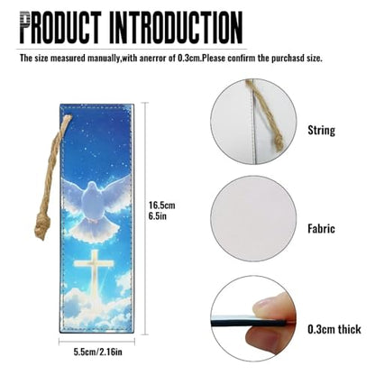 2 Pack Leather Bookmark Mushroom Bookmark for Teachers, Students, Book Lovers Cross Dove Fun Book Marks for Reading Cool Bookmarks, Book Marks for Adults Kids - color: Cross Dove