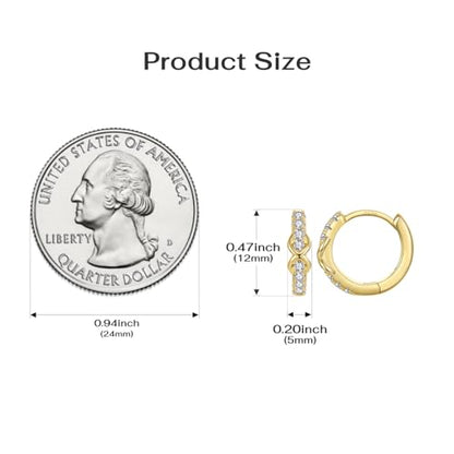 Turquoise Cross Hoop Earrings for Women 14K Gold Plated Infinity Angel Feather Pearl Turquoise Cross Star Hypoallergenic Post Christan Everyday Huggie Jewelry Gift - color: Gold Infinity