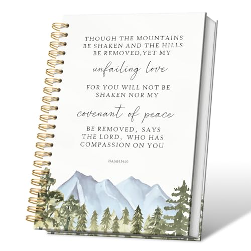 Christian Bible Spiral Notebook, 5.5x8.3 Inch - color: mountains