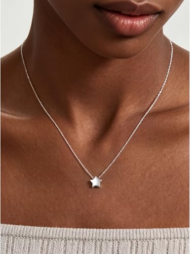 ChicSilver 925 Sterling Silver Cross/Heart/Butterfly/Star/Moon Necklace for Women, Hypoallergenic Dainty Small Silver Pendant Necklaces (with Gift Box) - style: 04.Star