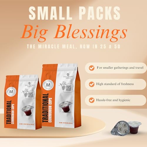 DISCOVERY PRODUCT Prefilled Communion Cup & Wafer,Travel 50ct Traditional - size: Box of 50 Traditional