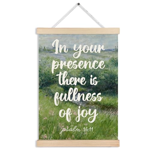 MKIJUHB Floral Christian Scripture Wall Art Decor, Psalm 16:11 Bible Verses Landscape Framed Hanging Canvas Prints for Church Prayer Room Home Living Room Wall Decorations, 12x16 Inch - color: Christian Canvas wall art decor 10