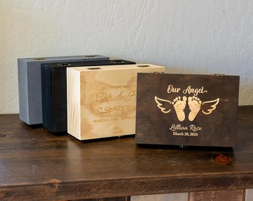Personalized Memorial Keepsake Box, Sympathy Gift for Loss of Loved One - style: 9. Memorial Designs