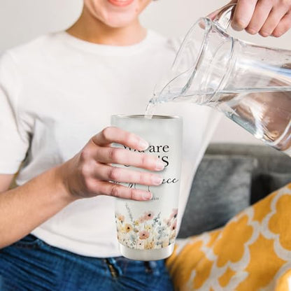 Christian Floral 20oz Travel Coffee Mug Tumbler, Christian Gifts for Women, Religious Gifts for Women, Bible Verse Flower Stainless Steel Tumbler with Lid and Straw - color: youer