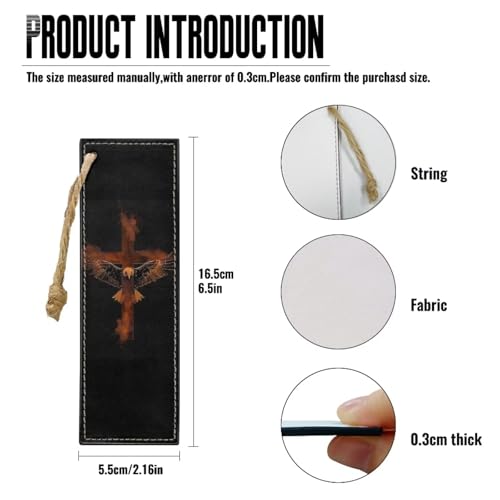 Leather Bible Cover Case, Book Cover with PU Bookmark, Bible Case,Brown Bible Covers for Men,Christian Gifts,Bald Eagle Cross,X-Large - color: Bald Eagle Cross, size: X-Large
