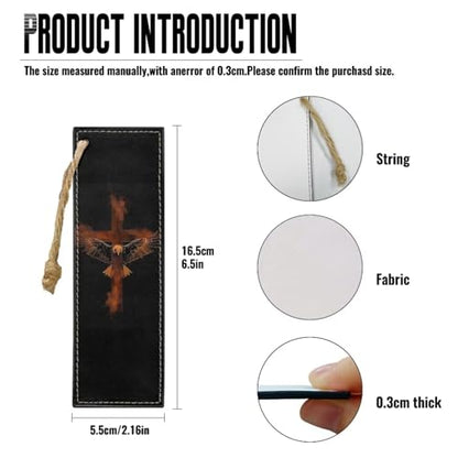 Leather Bible Cover Case, Book Cover with PU Bookmark, Bible Case,Brown Bible Covers for Men,Christian Gifts,Bald Eagle Cross,Small - color: Bald Eagle Cross, size: Small