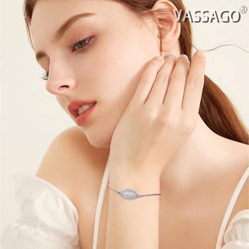 VASSAGO Virgin Mary Bracelet for Women Men Double-Sided Virgen de Guadalupe Rosary Bracelet Medal Handmade Braided Rope Catholic Christian Religious Jewelry Gift - color: Silver 12