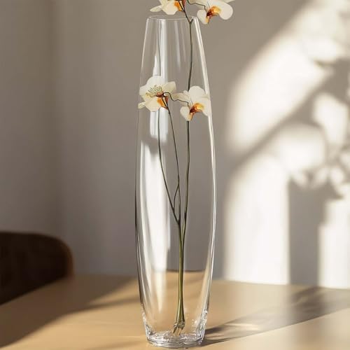 Efavormart 31" Tall Tapered Cylinder Glass Vase Clear Floor Vase Centerpiece for Table Décor - color: Clear, size: 32‘’