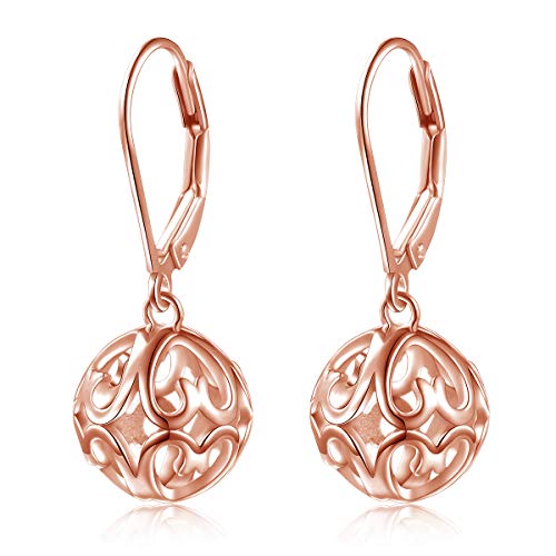 S925 Sterling Silver Heart Dangle Drop Earrings for Women Jewelry Gift - style: Heart Drop Rose