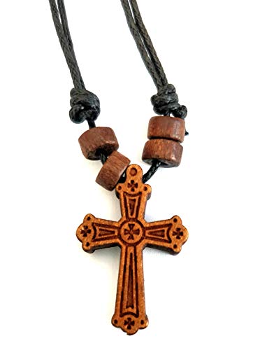 Iconsgr Greek Wood Cross Pendant Necklace From Mt. Athos / 63