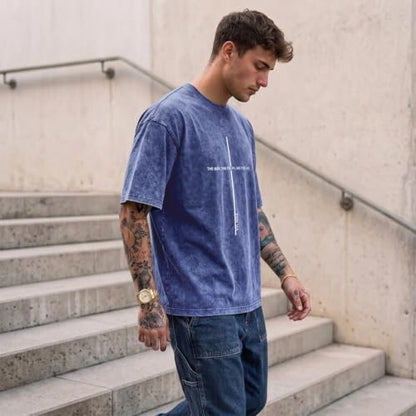 Wrenpies Christian Jesus Shirts for Men God Faith Religious Tshirt Cross Bible Verse Tops Acid Wash Oversized Graphic Tees - color: Blue, size: 3X-Large