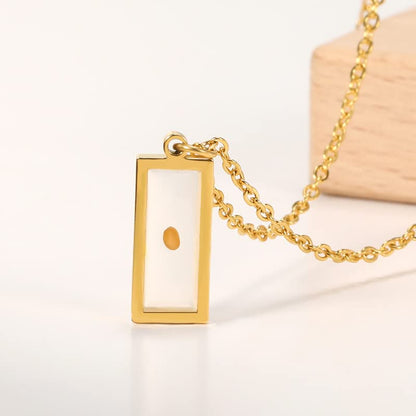 Mustard Seed Necklace - Rectangle, Round, Mountain, Hill Christian Faith Geometric Religious Inspirational Gift With Message Card - color: Gold, style: Retangle