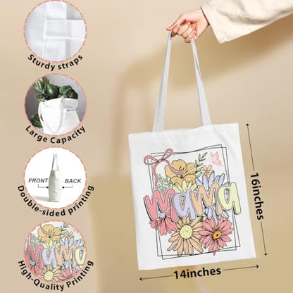 Mama Mom Tote Bag Mom Birthday Gifts Canvas Tote Bag, Reusable Canvas Shoulder Bags for Grocery Shopping, Beach 01 - color: Mamaflower03