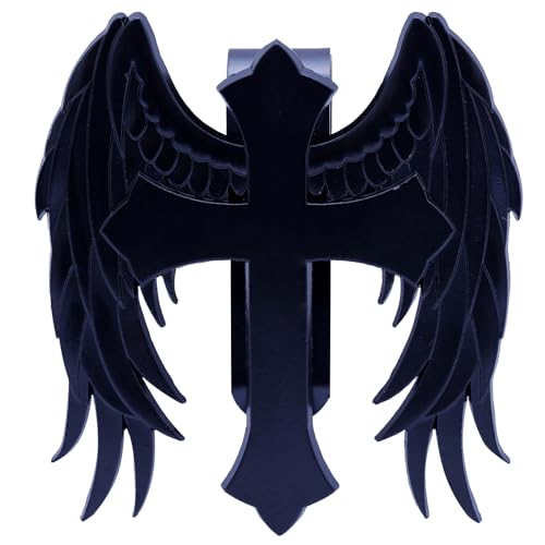 Guardian Angel Visor Clip - Guardian Angel Visor Clips for Cars,Stainless Steel Wings Cross Sunshade Clip Driver Gift - style: Cross Wings - Black