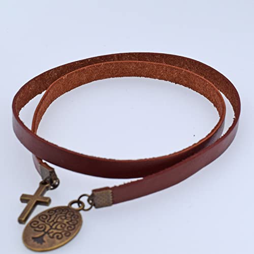 BLBMH Leather Bible Ribbon Bookmark, Tree of Life Cross Book Mark -LB1 - color: Alb1