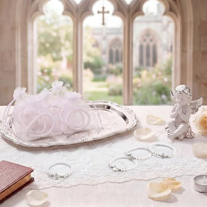 Ferreve 30 Sets Cross Bracelets Bulk Jesus Christian Gifts,Sliver - color: White,Sliver