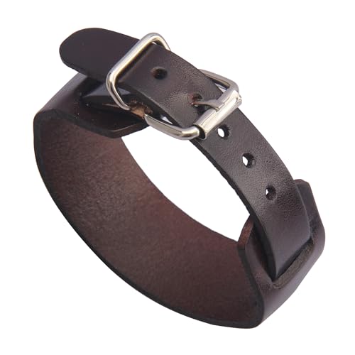 GelConnie Leather Cuff Bracelet Punk Braided Bracelets Rock Leather Wristbands Faux Mens Leather Bracelet Gothic Viking Bangle Adjustable Wrap Bracelet for Women,Men - color: Brown Leather Cuffs