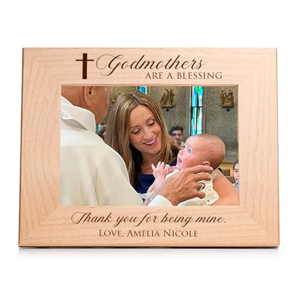 Lifetime Creations Personalized Godmother Picture Frame: Engraved Godmother Gift, Holds 5" x 7" Photo (Landscape) - color: Custom - Godmothers, size: 5" x 7" Landscape