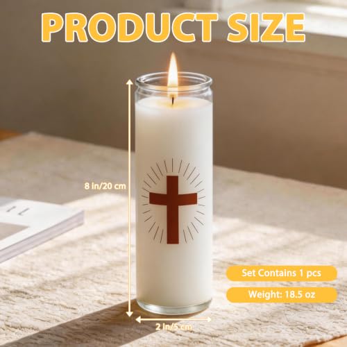 1 Pack White Prayer Candles, Devotional Prayer Candle in Glass Jars - size: 1