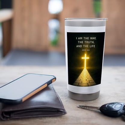 I Am the Way, the Truth, and the Life Powerful John 146 Stainless Steel Insulated Tumbler - color: White