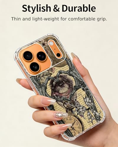 Dark Academia Grunge Phone Case Compatible with iPhone 17 Pro Max, Gothic Aesthetic Phone Cover for iPhone 17 Pro Max - color: Skull Love Eye