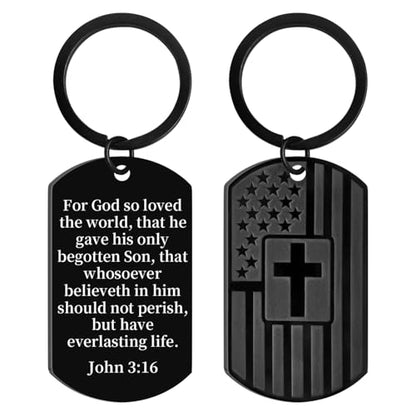 AXEN Christian Gifts for Men, Religious Keychain with Bible Verse Scripture for Dad, Son, Brother, Boyfriend - color: Style 4