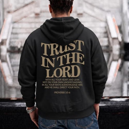 Faith Over Fear Christian Hoodies for Men Inspired Religious Pullover - color: Black, size: XX-Large