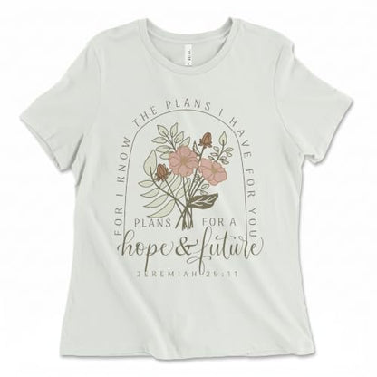 Christian Shirts for Women, Bible Verse Scripture, Jesus Faith Graphic Tee - color: Jeremiah 29:11 - Citron, size: Medium