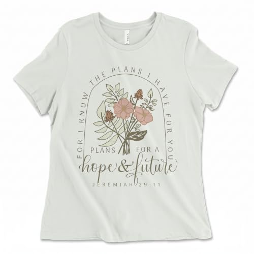 Christian Shirts for Women, Bible Verse Scripture, Jesus Faith Graphic Tee - color: Jeremiah 29:11 - Citron, size: X-Large